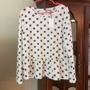Polka dot babydoll shirt